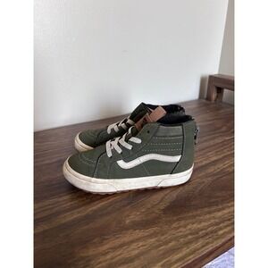 Vans Sk8-Hi MTE Toddler 10 Olive Green High Top Zip Sneakers Grape Leaf